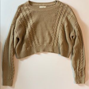 LA Hearts Cable Knit Dolman Pullover Sweater